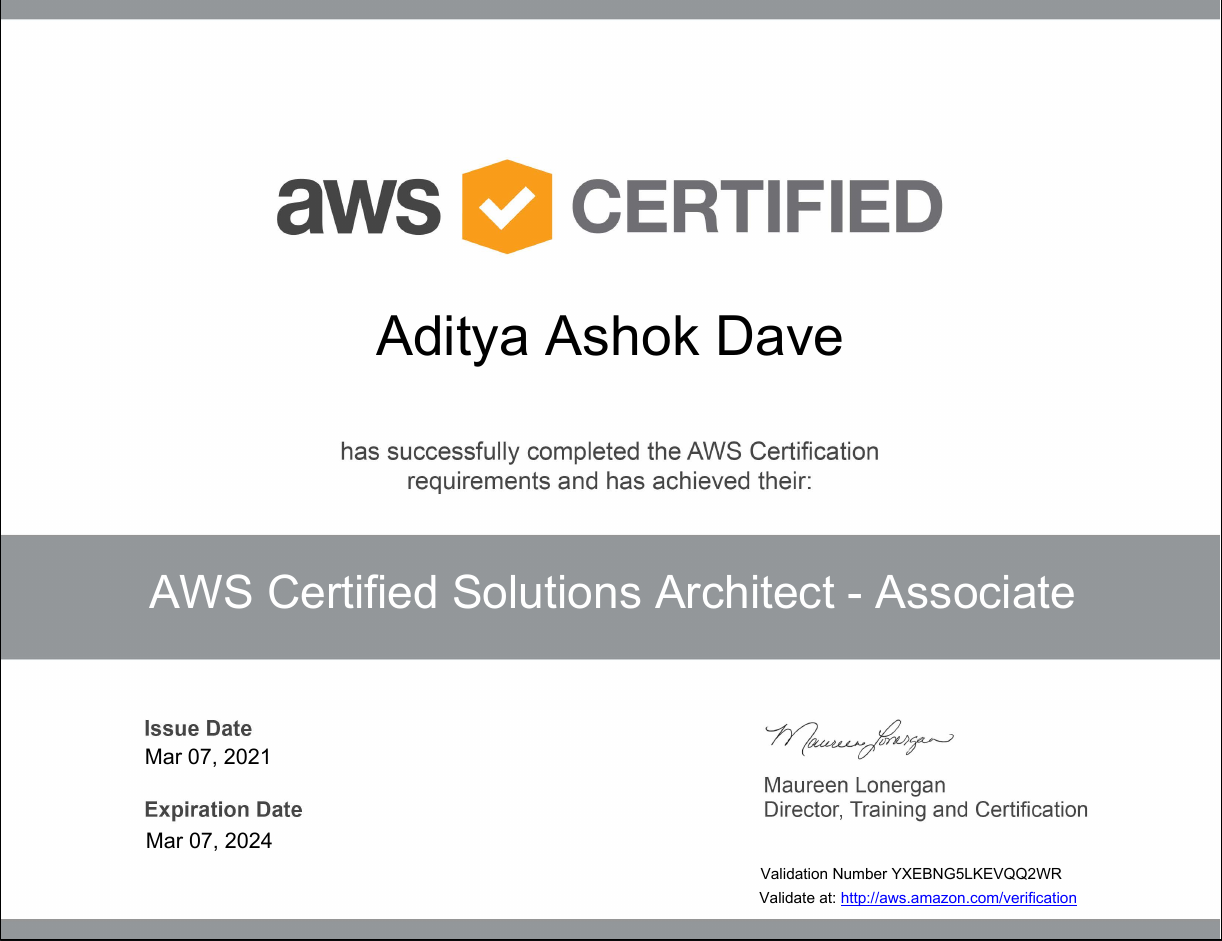 AWS Certified Solutions Architect Associate