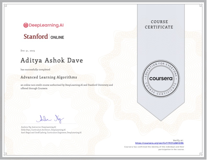 Coursera - Advanced Learning Algorithms