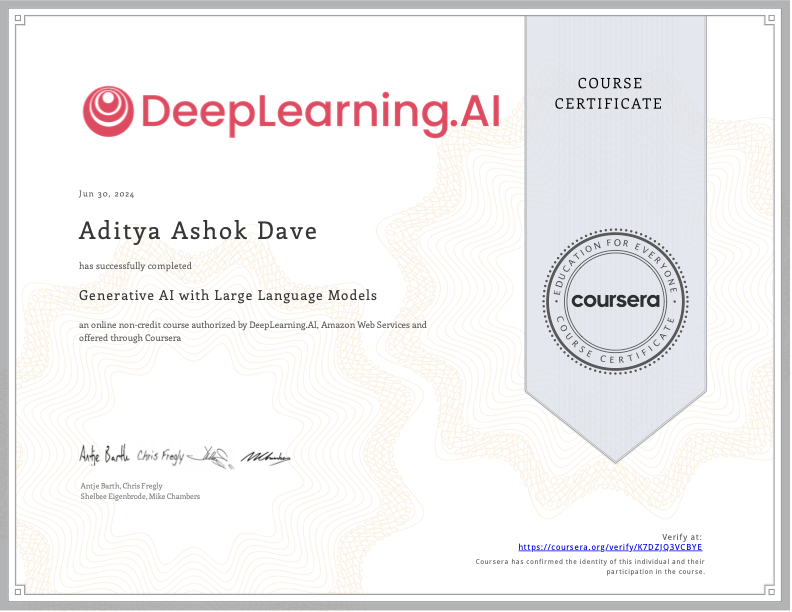 Coursera - Generative AI with Large Language Models