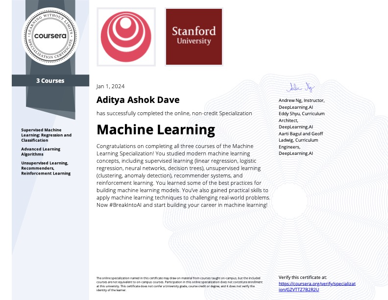 Coursera - Machine Learning Specialization