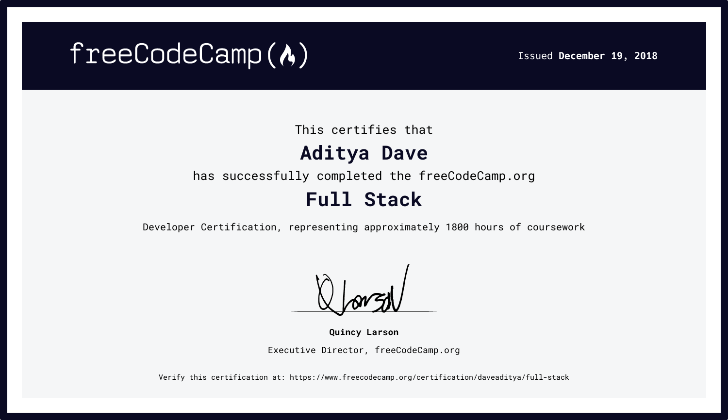 FreeCodeCamp - Fullstack Developer