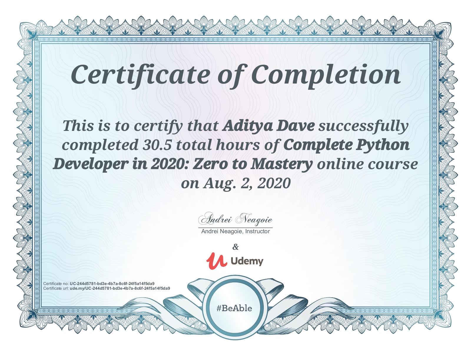 Udemy - Zero to Mastery: Python Developer